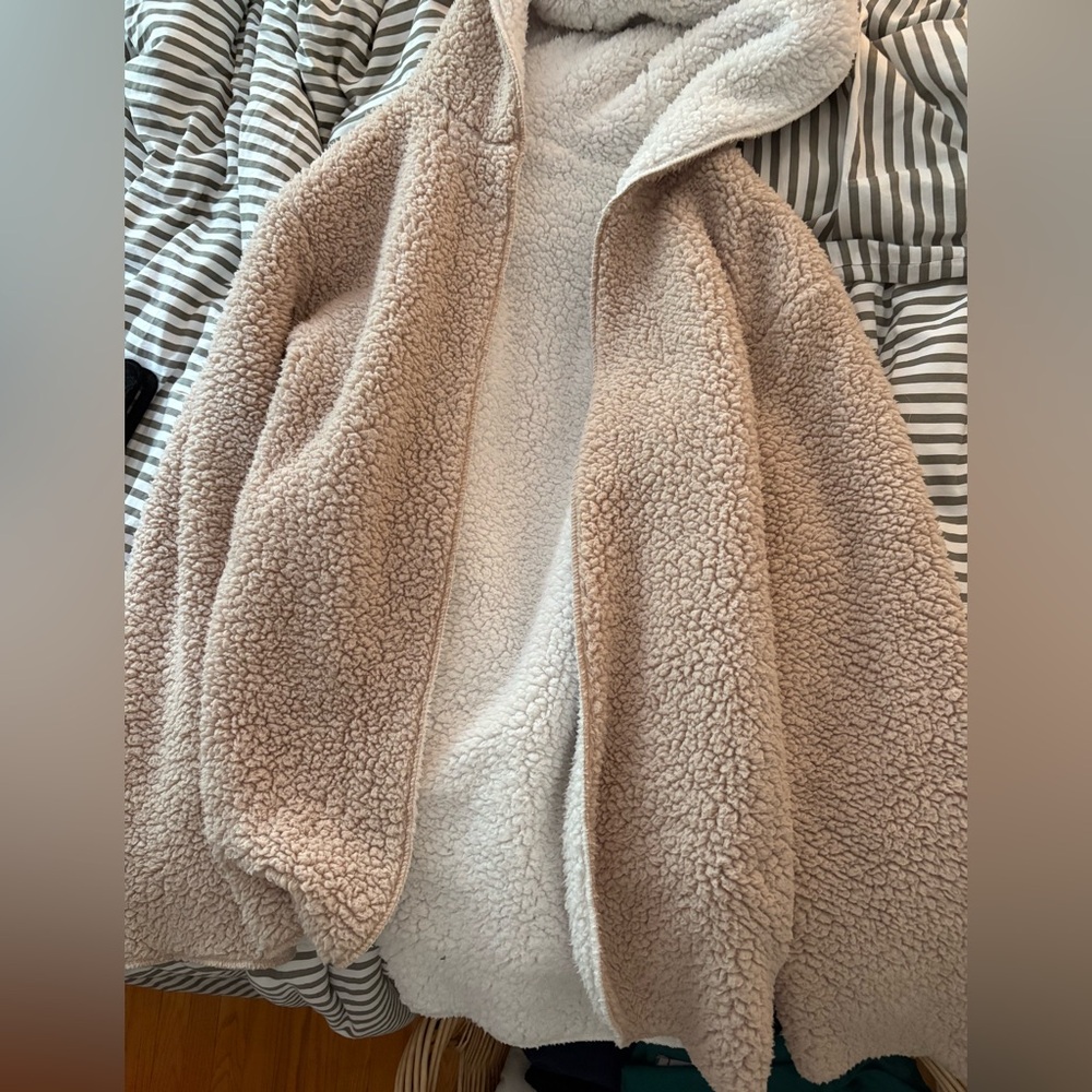 SHEIN Cream Teddy Jacket